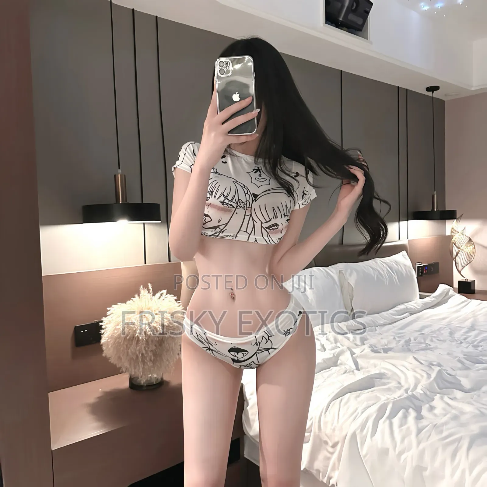 Open Crotch 2pcs Lingerie Set