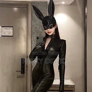 Black Long Ear Bunny Mask