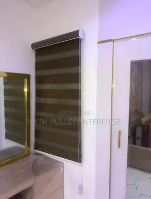 Patterned Golden Brown Window Blinds