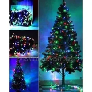 Family Christmas Tree + Multicolor Lights + Balls - 7ft