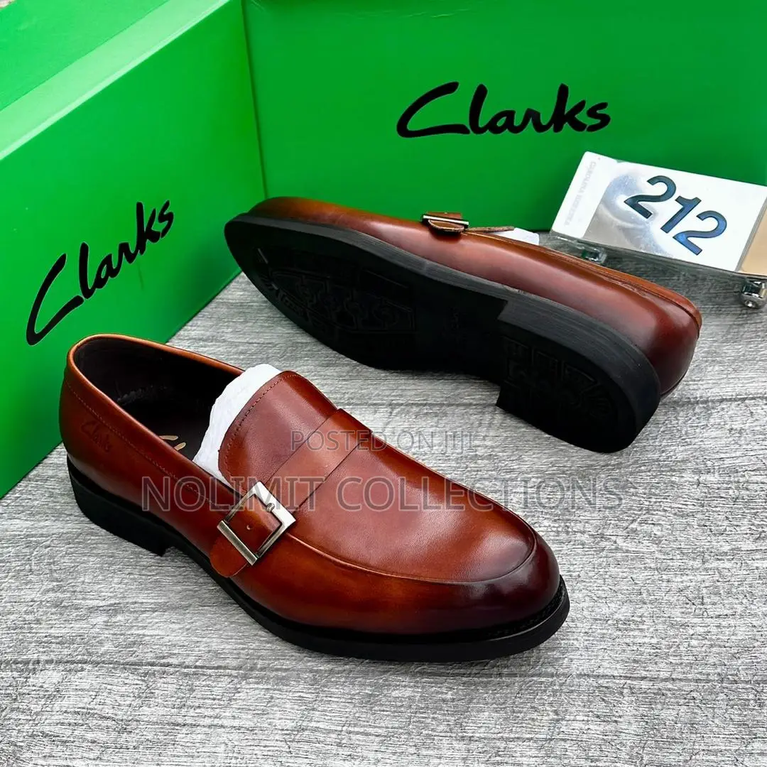 Clarks Leather Monk Strap Shoe