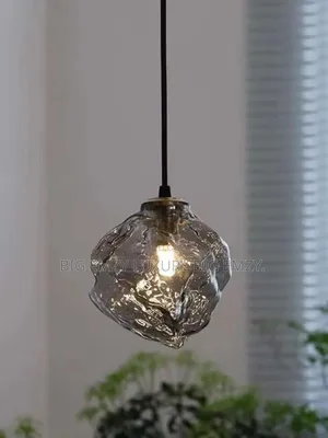 Bedside Drop Minimalist Ice Cube Glass Pendant Lamp.