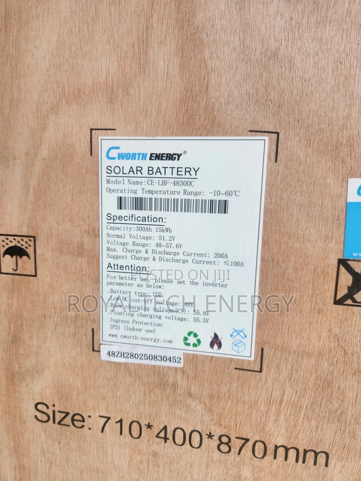 15kwh 51.2v Cworth Lithium Lon Battery