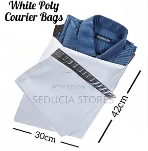 A3 White Courier Nylon Bag (Waterproof Self-Seal) 100 Pieces (30x42cm)