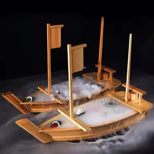 60cm Wooden Boat Seafood Server