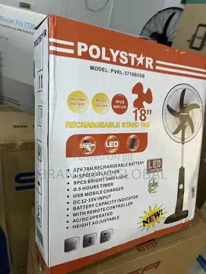 PVKL-1878busb Polystar 18-Inch Rechargeable Fan | Dual Function