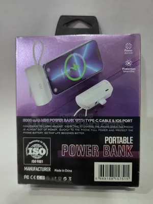 Oh Mobility 5000mah  Mini Power Bank With Type-c Cable And Ios Port