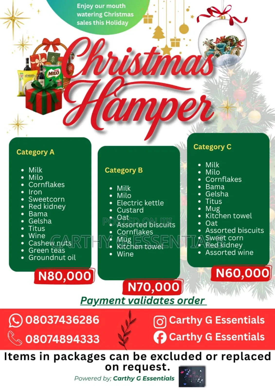 Christmas Hamper and Gift Items