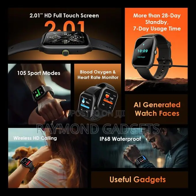 Oraimo Watch 5 Lite (Osw-804) – 2.01” Hd Touchscreen
