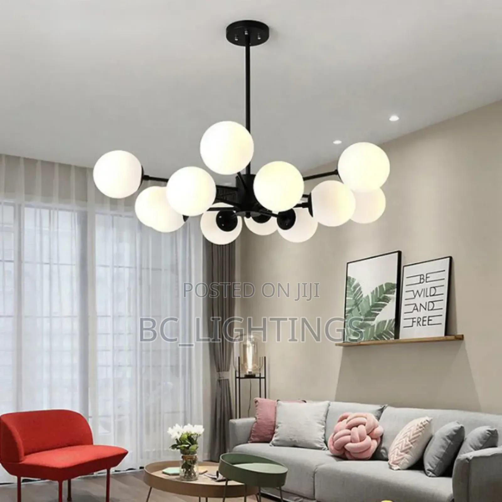 Modern Frosted Glass Chandelier Light