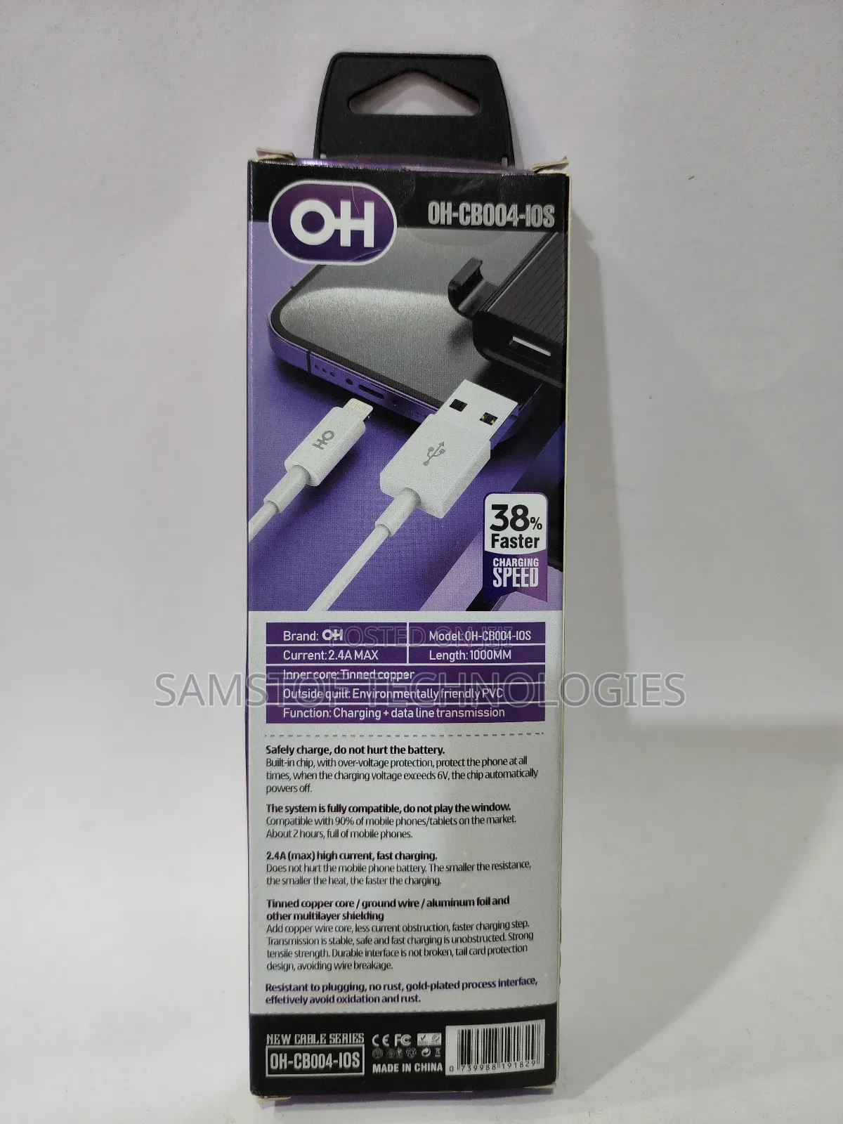 Oh Mobility Model Oh-Cb004-Ios Fast Charge Data Cable 12w