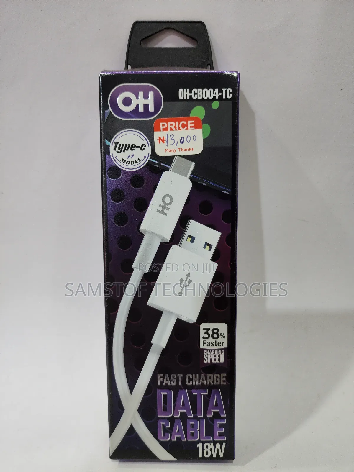 Oh Mobility Fast Charge Type-C Data Cable 18w Model Oh-Cb004-Tc
