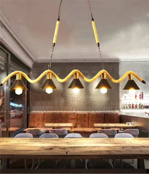 Chandelier With Bulb Vintage Rope
