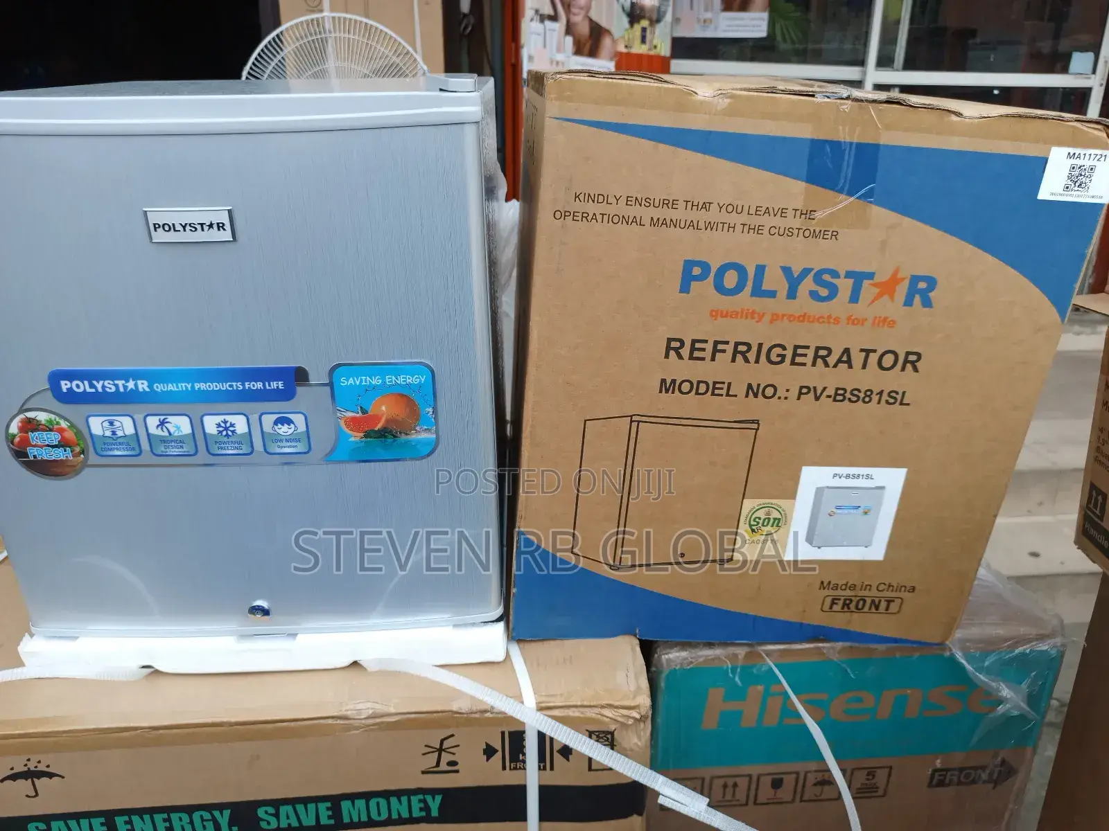 Polystar Bedside Fridge 45 Litres – Silver | Pv-bs81sl
