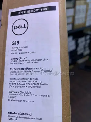 New Laptop Dell G16 7630 16GB Intel Core I9 SSD 1T