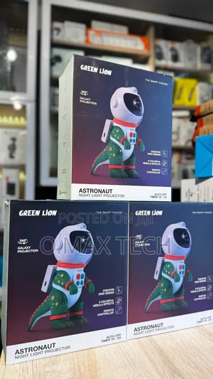 Green Lion Astronaut Night Light Projector