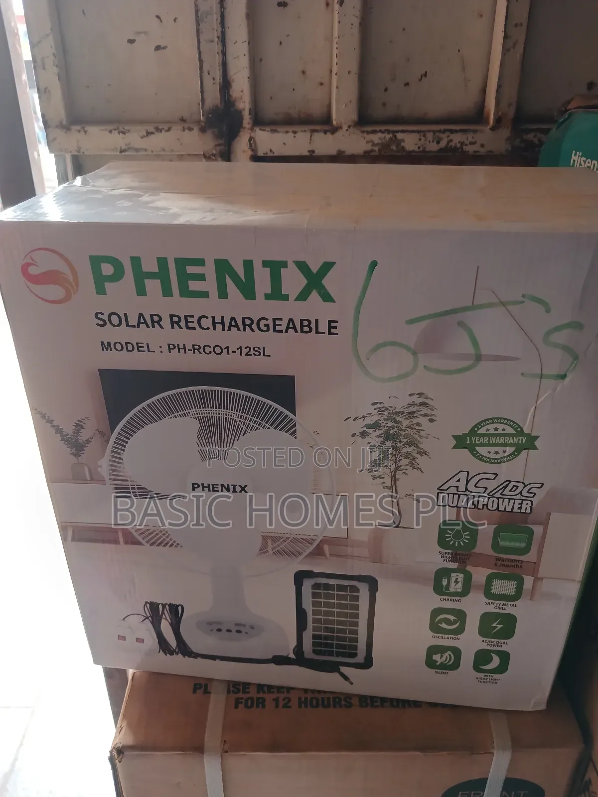 Phenix Solar Rechargeable Table Fan