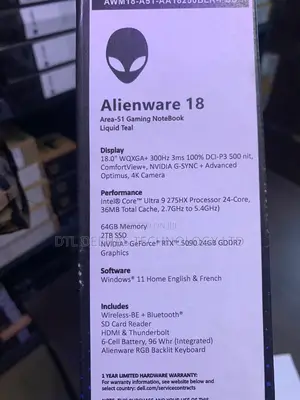 New Laptop Dell Alienware 18 Area-51 64GB Intel SSD 2T