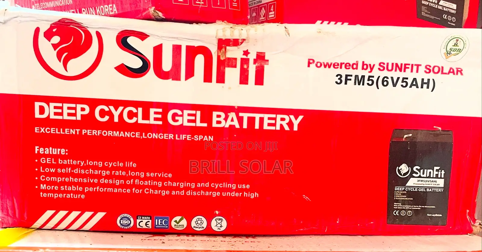 6v-5ah Sunfit Solar Gel Battery