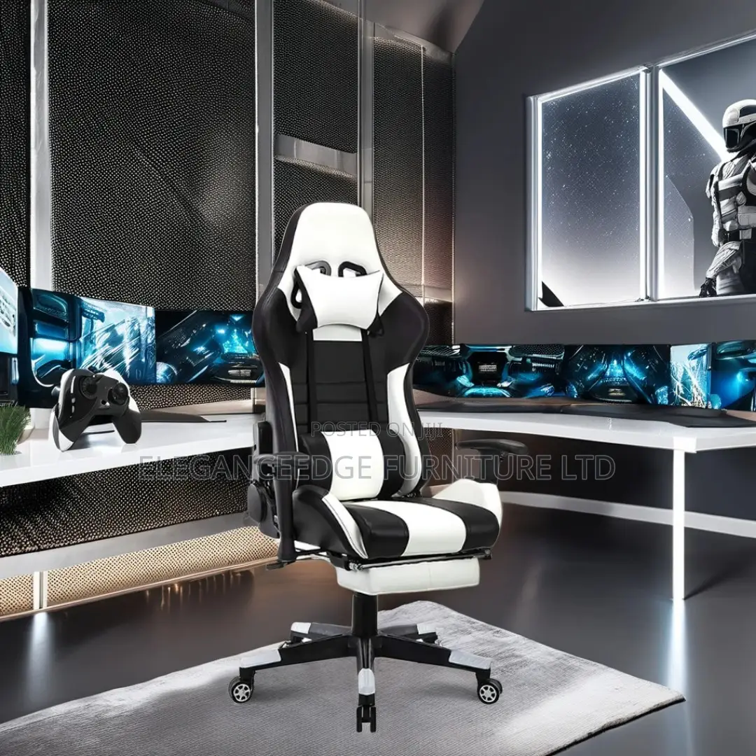 White and Black Ergonomic Gaming Chair