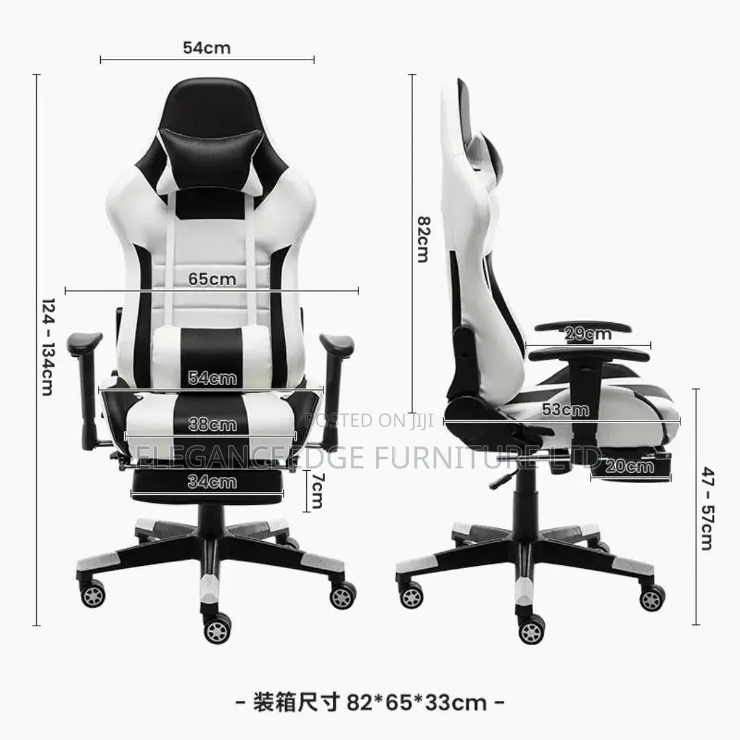White and Black Ergonomic Gaming Chair