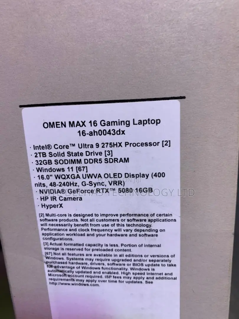 New Laptop HP Omen Max 16 32GB Intel Core Ultra 9 SSD 2T