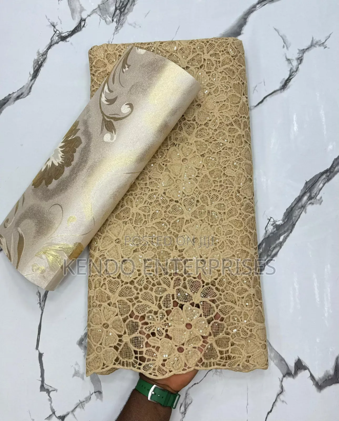 White N Brown Tissue Cord Lace