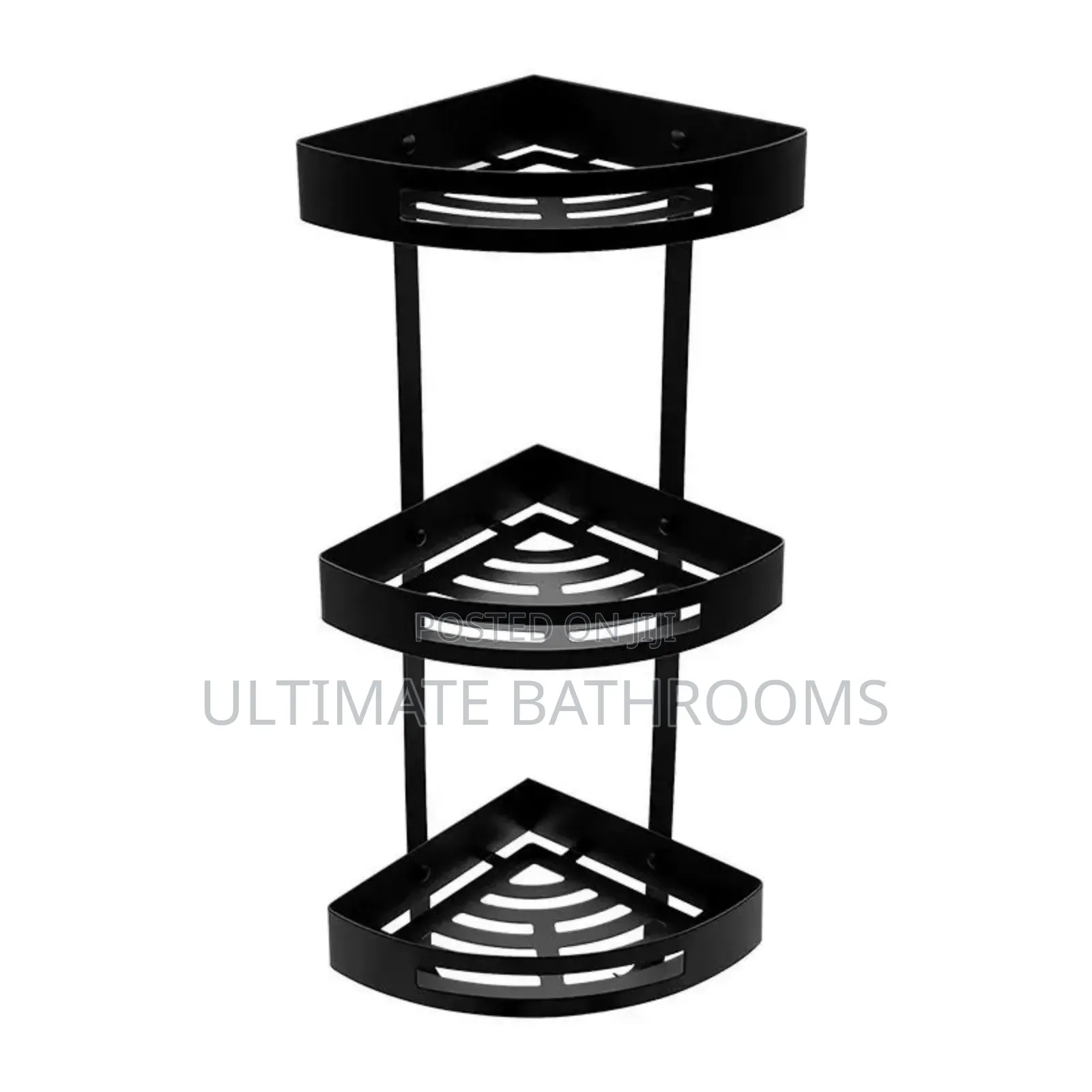Matt Black 3 in 1 Corner Storage Shelf