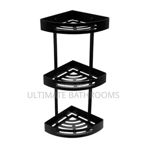 Matt Black 3 in 1 Corner Storage Shelf