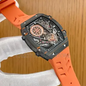 Richard Mille Quality Luxury Men Chronograph Rubber Strap Wristwatch