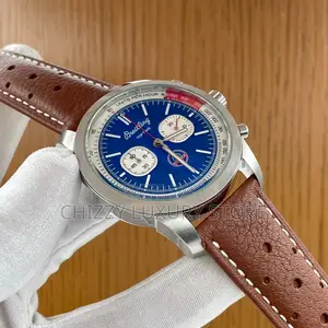 Breitling Quality Luxury Men Genuine Leather Wristwatch