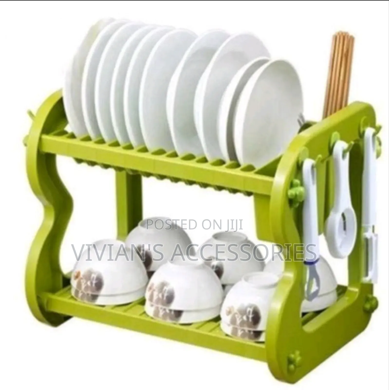 2 Layer Plastic Plates Rack