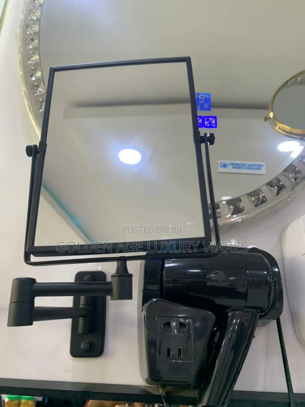 Black Square Shape Magnifying Mirror/Shaving Mirror