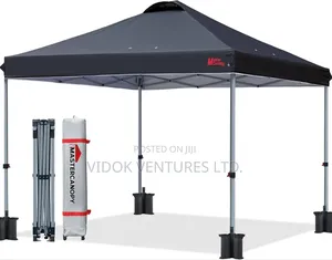 Foldable Pup Up Canopy 10 X 10 Black Roof
