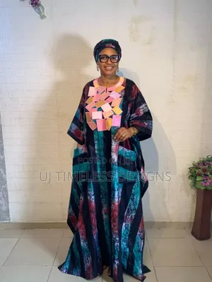 Adire Bartic Embroidery Bubu Gown
