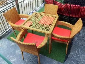 Rattern Table With 4 Chairs
