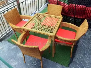 Rattern Table With 4 Chairs