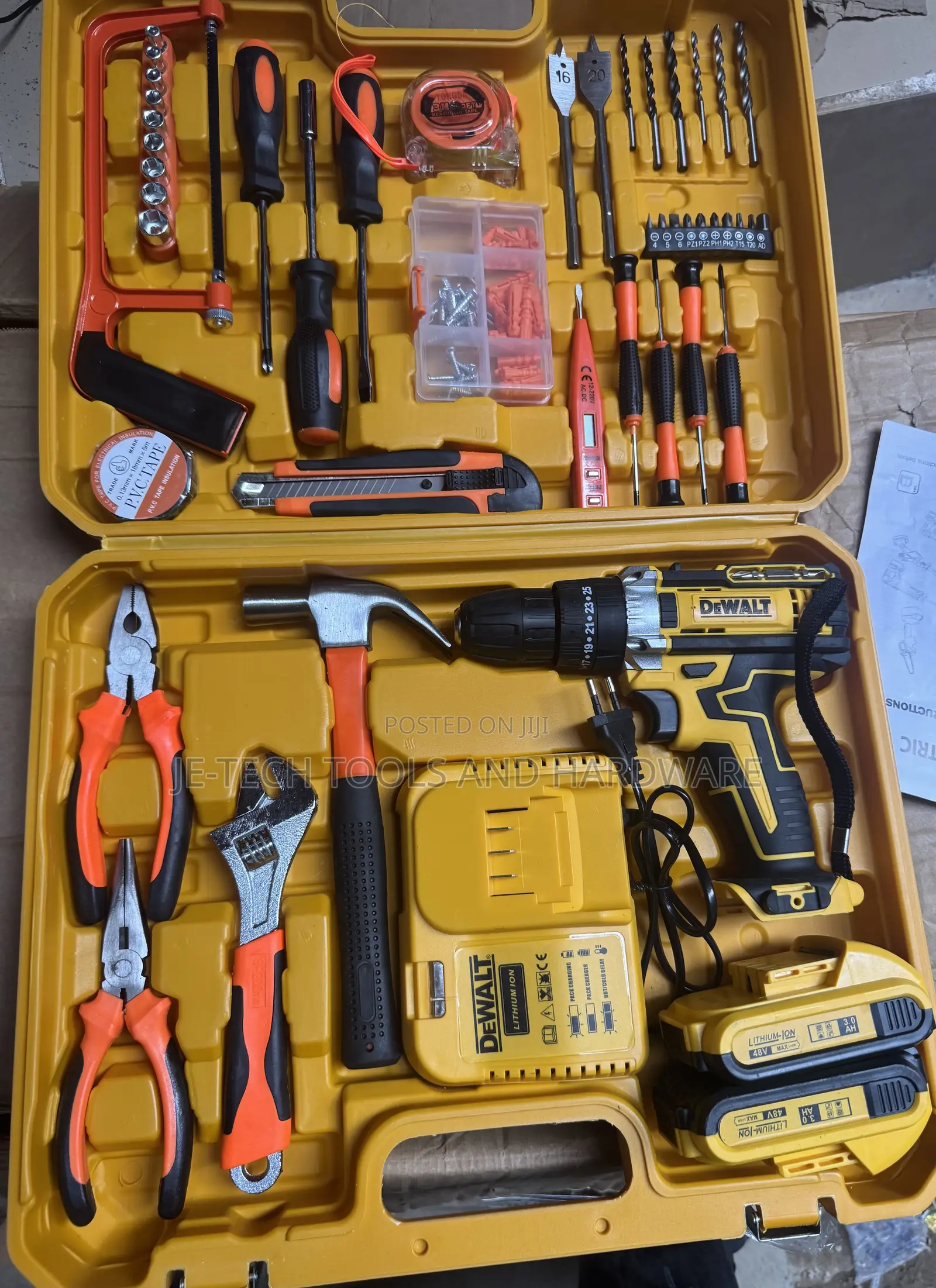 Dewalt 48v Drill With Hammer Function & Complete Tool Kit