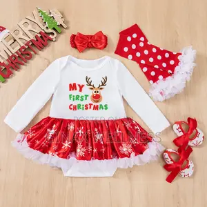 4-Piece My First Christmas Outfit Set for Baby Girls (0-24 Months)