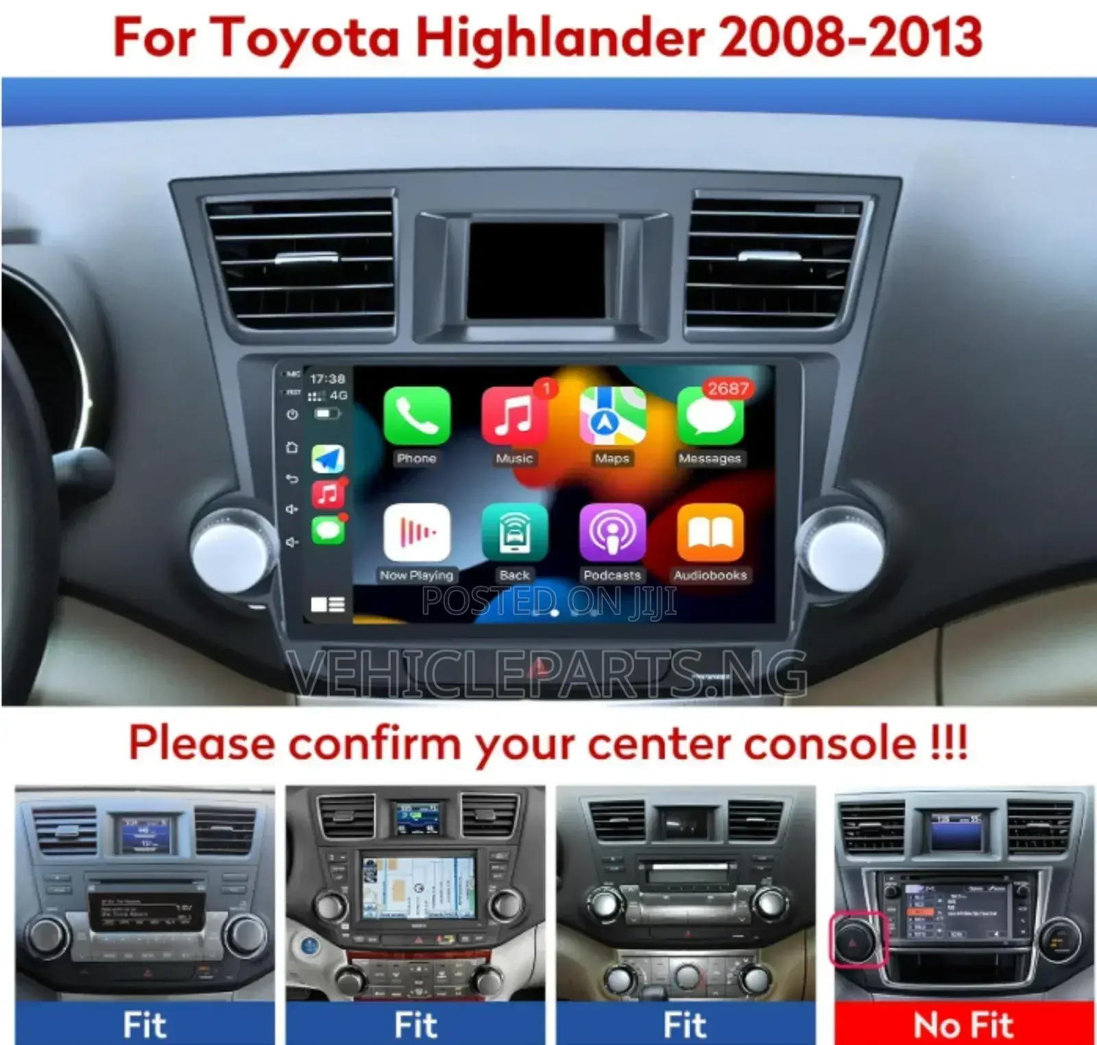 Android Screen Player Toyota Highlander 2008-2013