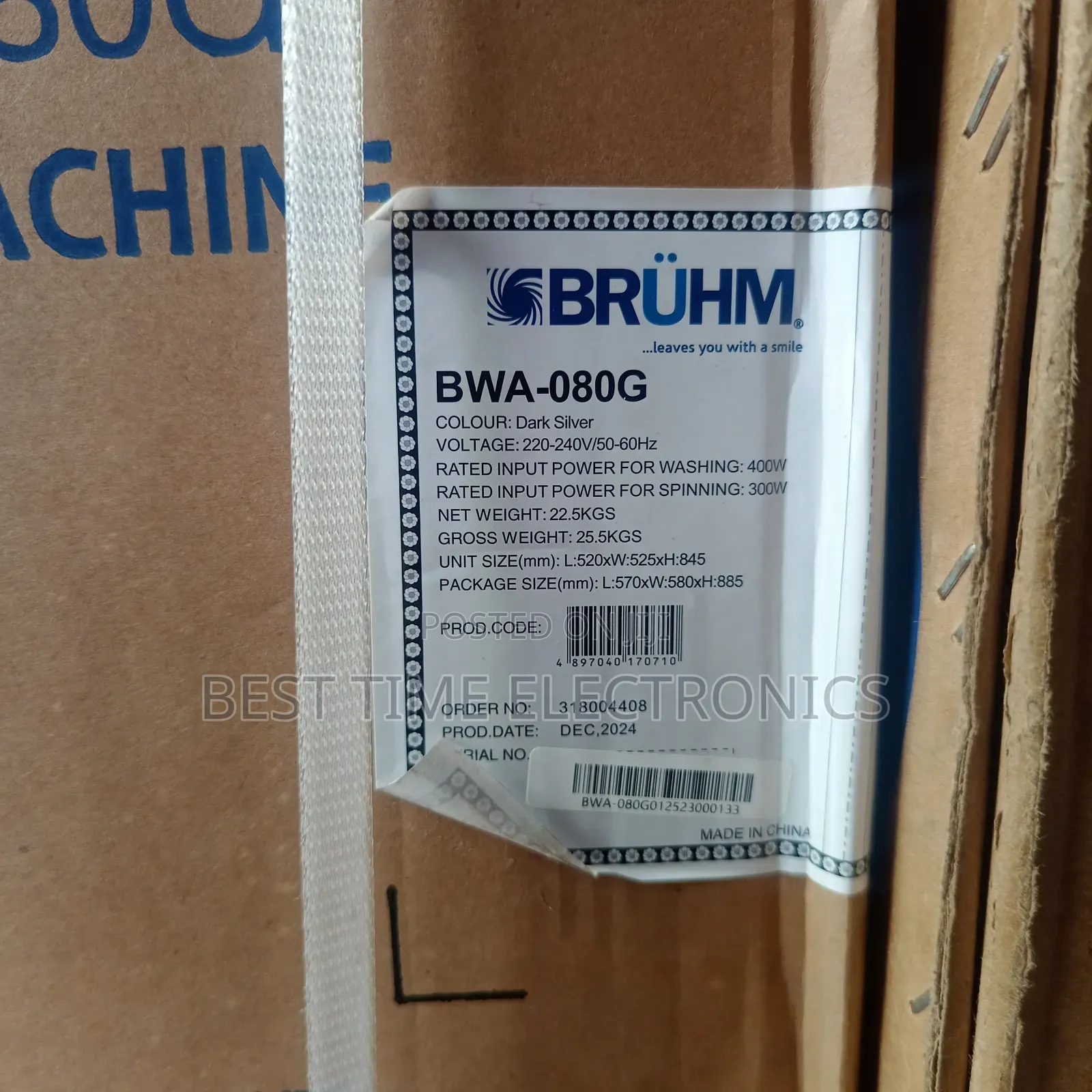 Bruhm 8kg Automatic Top Loading Washing Machine