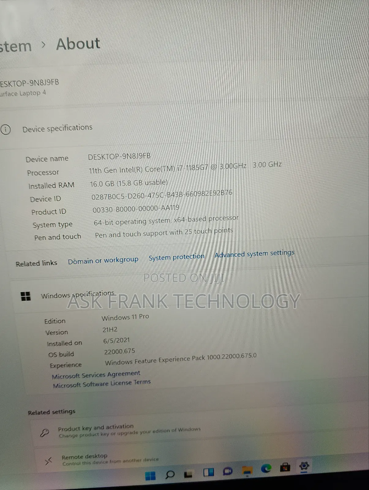 Laptop Microsoft Surface Laptop 4 16GB Intel Core I7 SSD 512GB