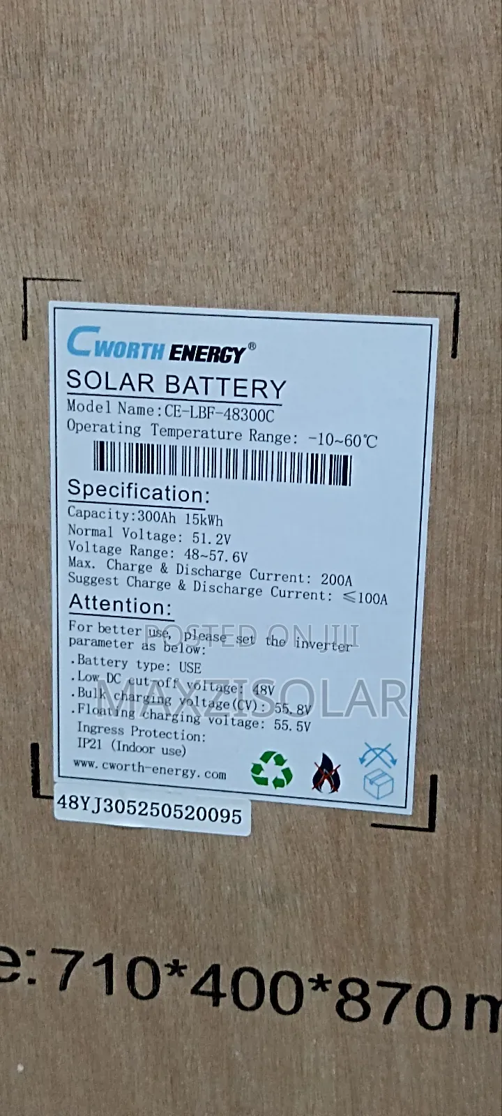 20kwh Cworth Lithium Battery