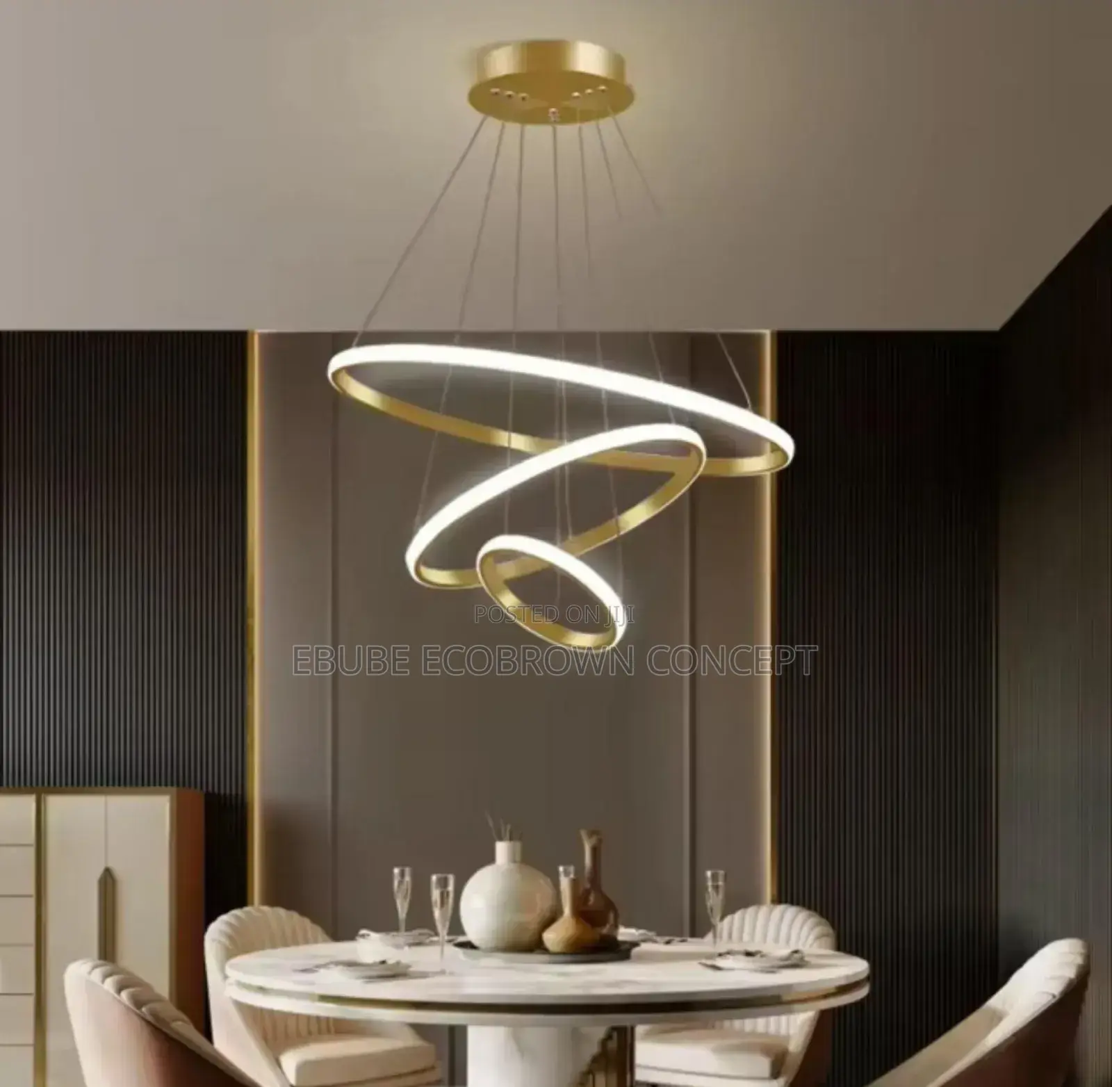Modern Chandelier 3 Rings Led Light