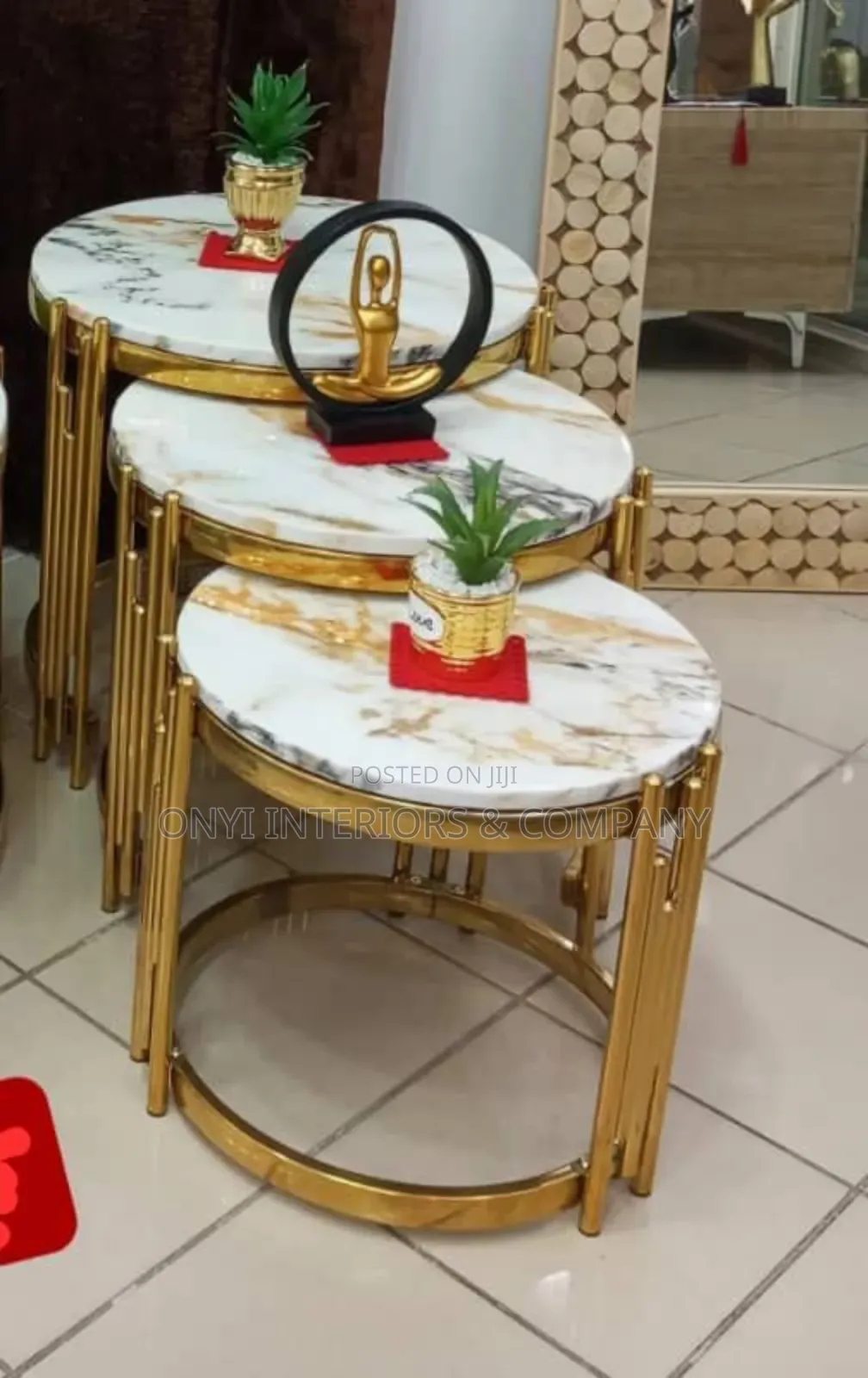 3 in 1 Elegant Marble Side Table