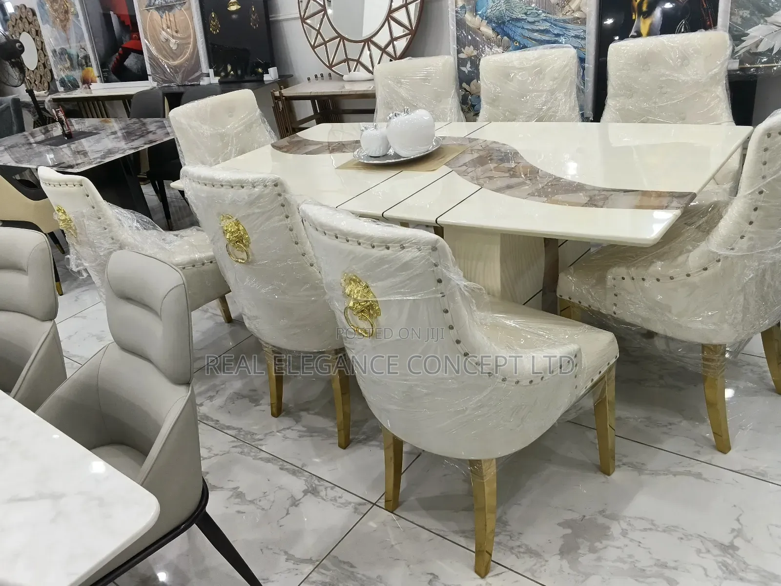 Luxury Chair and Marble Table Set
