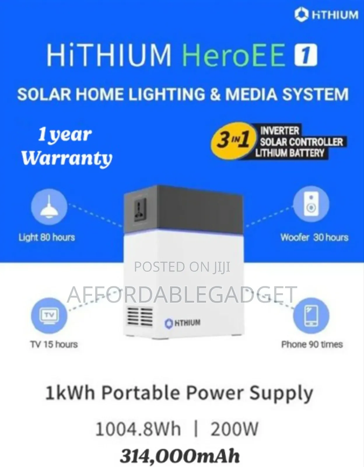 Solar Generator 1kwh Hithium Heroee 1