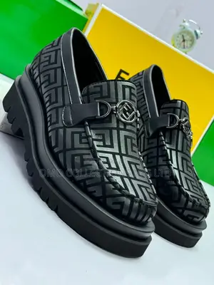 Designer Fendi Black Men Leather Shoes – Fully Boxed
