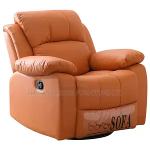 Modern Reclining Single Black Leather Sofa Chair