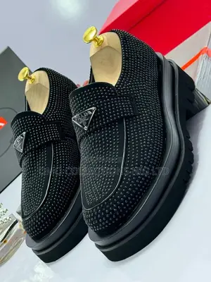 Quality Prada Men Black Leather Shoes – Fully Boxed